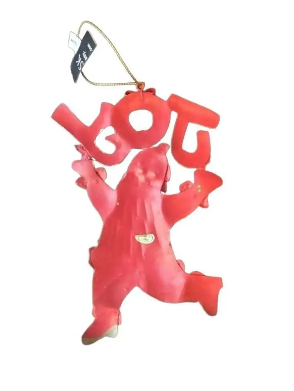 Metal Painted Santa Holding JOY Christmas Holiday Wall Hanging Ornament Decor
